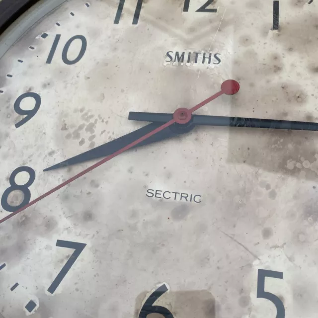 Untested Untidy Smiths Sectric Vintage Electric Wall Clock 13” 2