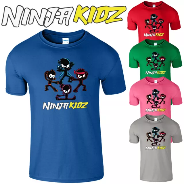 Ninja Kidz Kids T Shirt Team Boys Girls Tv Gaming Youtuber Birthday Gift Tee