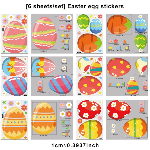 Happy Easter Window Stickers Clings Bunny Decals Rabbit Eggs Wall Home