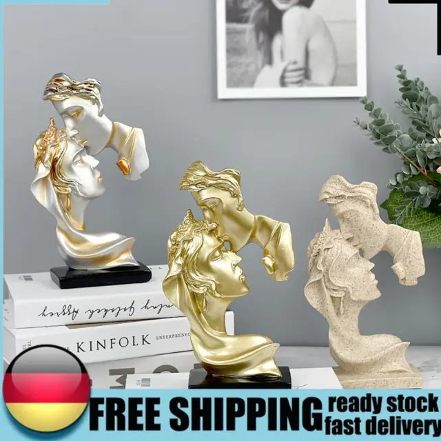 Resin Couple Kissing Statue Home Decor Lover Miniature Figurines for Living Room