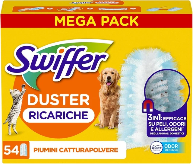 Piumino Cattura Polvere Con 10 Ricariche - Spolverino Per Superfici, Antiallergenico, Pieghevole