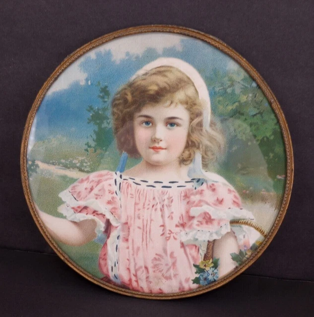 Vintage Antique Chimney Flue Cover Victorian Young Girl Young Woman