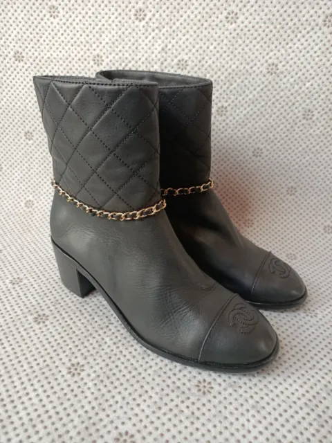 Chanel shearling and chain short boot size 39.5 895.00
