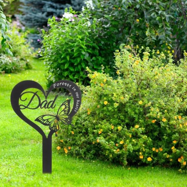 Metal Dad Memorial Garden Plaque with Butterfly Design-CQ