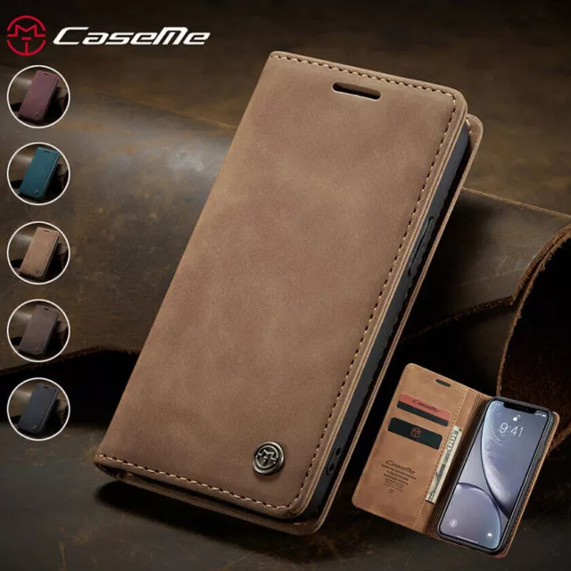 Magnetic Wallet Case Leather Flip Cover for iPhone 15 14 13 Pro Max 12 11 XS 7 8