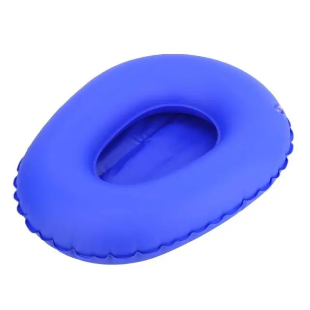 Portable Inflatable Bed Pan - Nursing Toilet Urinal for Bedridden - Blue -