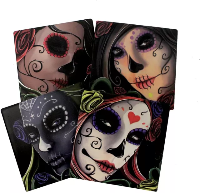 Sugar Skull Day of The Dead Sisters Coaster Set