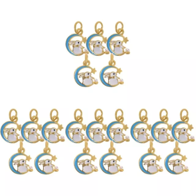 20 Pcs Crystal Charms Easter Zodiac Sign Keychain Rabbit Shape Necklace