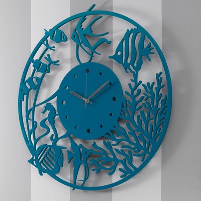 soggiorno Toudorp Orologio da parete in legno con numeri arabi da 14 pollici Orologio da parete silenzioso di facile lettura Orologio da parete retrò a batteria con caffè e fiori per camera da letto 