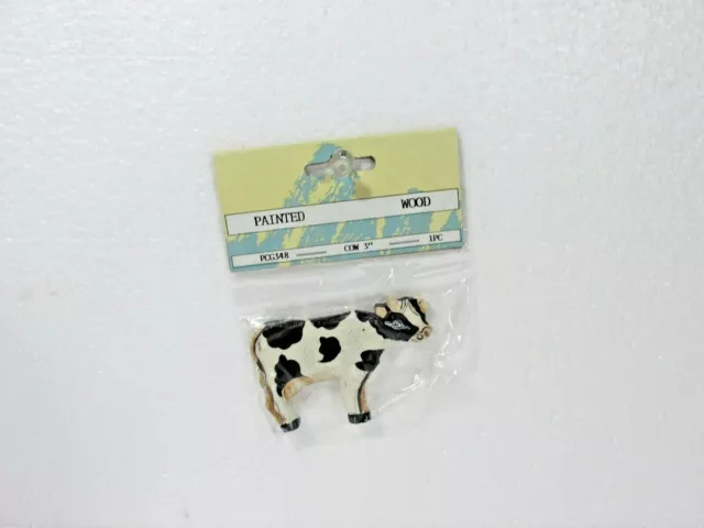 Wang's Painted Wood WOODCRAFT COW CUTOUT PIECE 3 1/4" W X 2" H X 1/4" Thick