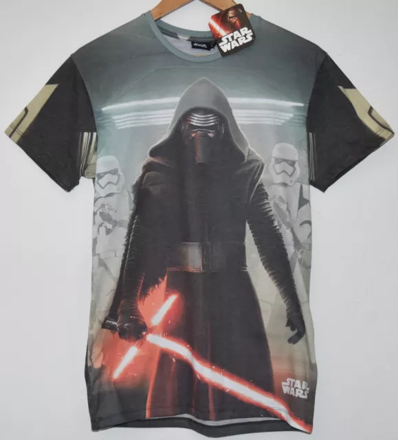 Primark Star Wars Mens T Shirt Kylo Ren Storm Troopers On Back UK S or M