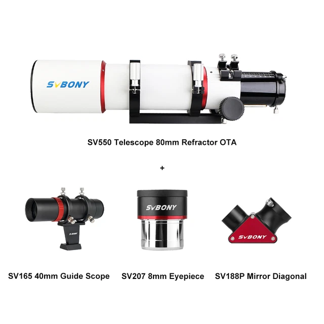 SVBONY SV550 Telescope 80mm Refractor OTA Triplet Apo Planetary Observation Kit