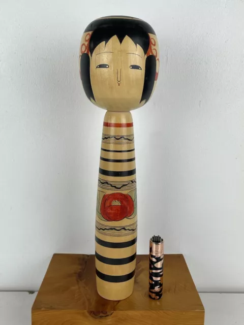 Vintage Japanese Kokeshi Doll Tsuchiyu Kei 32cm By Abe Kazue 1980s Unique VGC