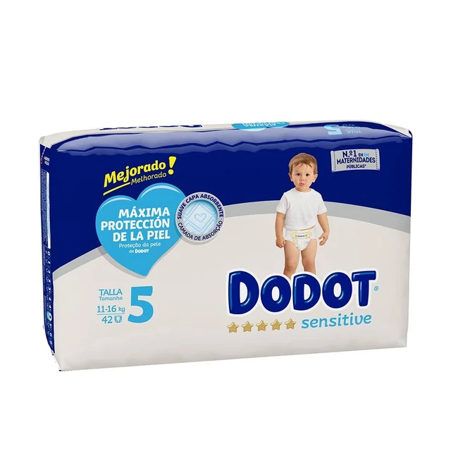 Bebé y Niños Dodot unisex DODOT SENSITIVE T5 pañales 11-16 kg 42 u