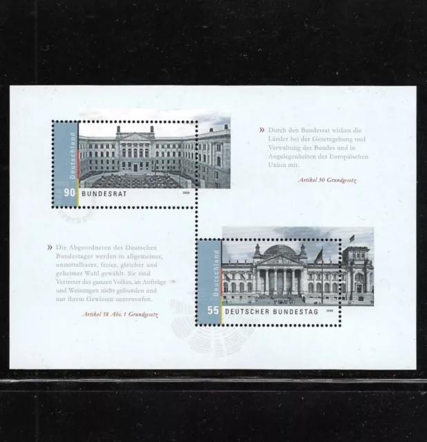 Briefmarken BRD / Bund 2009 Michel-Nr. 2757** bis 2758** als Block 76 postfrisch