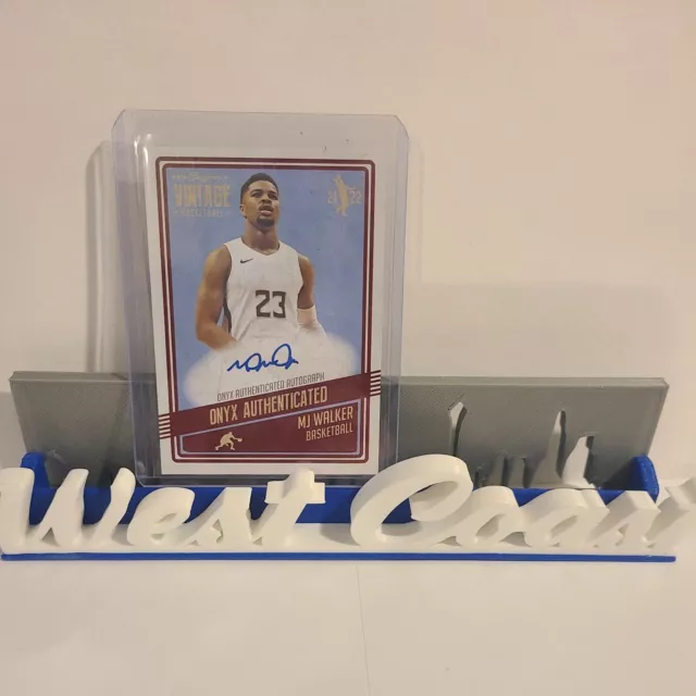 Mj Walker 2021 Onyx Vintage Basketball On Card Rookie Blue Auto