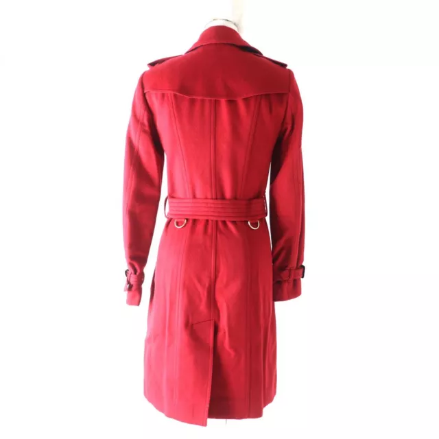 Burberry London The Sandringham Cashmere 100 Trench Coat Red 36 Women's 3