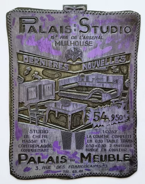 Antiker Stempel / Klischee: Art Deco Möbel - Palais du Studio - Zink, um 1940/50