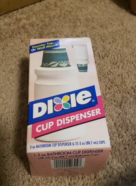 Dixie Cup Dispenser Countertop Or Wall Mount 24 Cups 3oz 80s Vintage