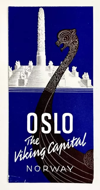 1950s Oslo Norway Viking Capital Vintage Travel Brochure Norwegian America Line