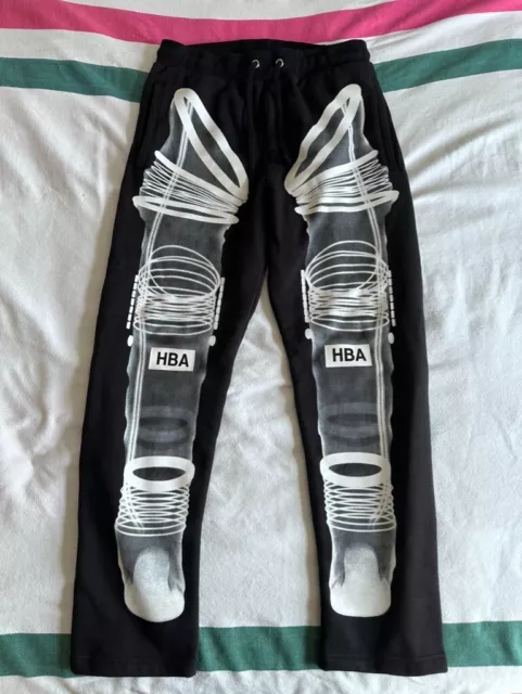 Men's HOOD BY AIR Black Astronaut X Ray Print Zip Sweatpants NEVER WORN HBA