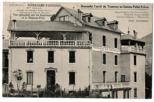 CPA 65 - LOURDES (H. Pyrénées) - Notre-Dame d'Issoudun. Pension de Famille SALLE
