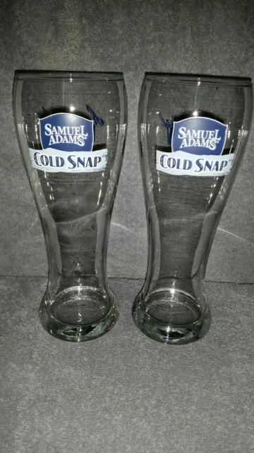 Samuel Adams Cold Snap Seasonal Brew Pilsner Glass Set of 2