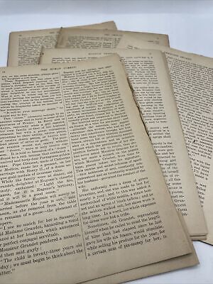 Lote de 100 páginas de texto antiguas de la década de 1890 envío gratuito diario basura chatarra libro de papel