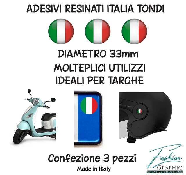 4 ADESIVI BANDIERA ITALIA IN VINILE VESPA MOTO SCOOTER CASCO SUPERCOOL auto 500