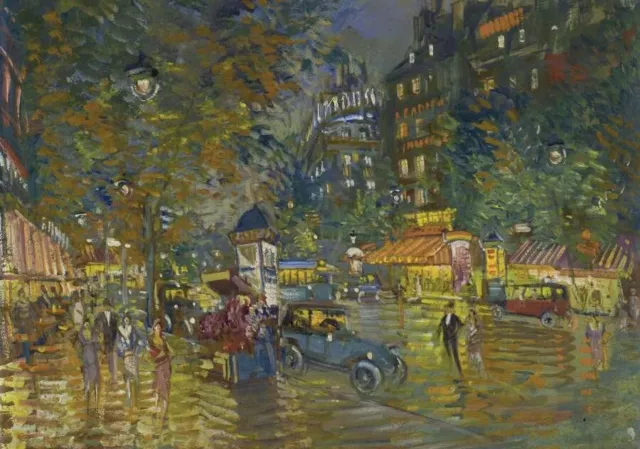 Oil painting impression landscape cityscape Evening-in-Paris-Constantin-Korovin