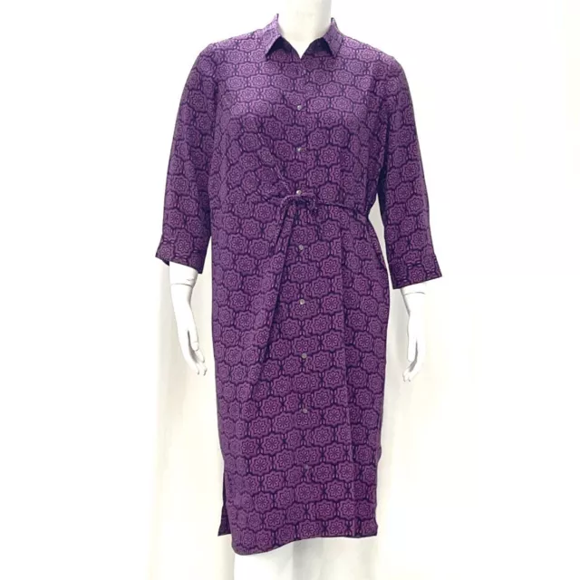 Wmns NWT J.Jill Purple Mandala Print Shirt Dress Sz LT