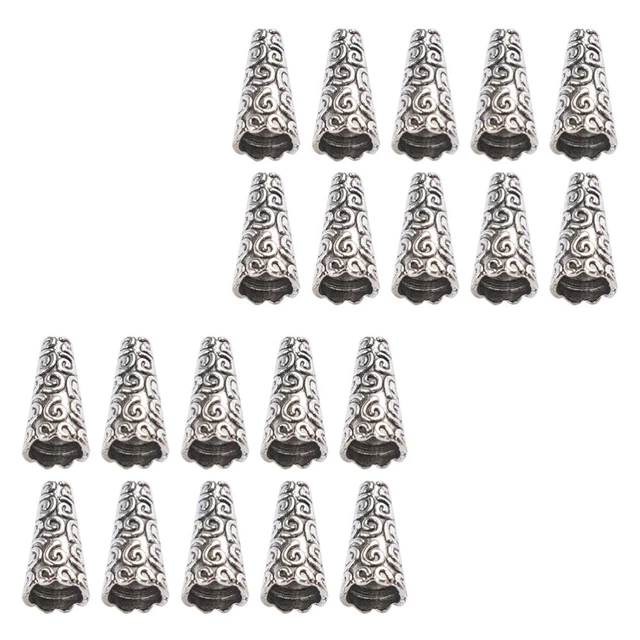 100 piezas sombrero de flores bordado collar dije de perlas forma de flor plata