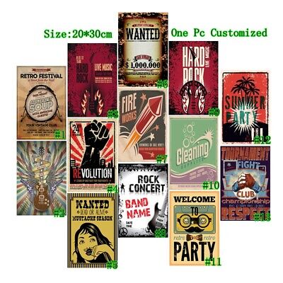 Vintage Metal Tin Signs Welcome Retro Party Hanging Art Wall Decor Poster
