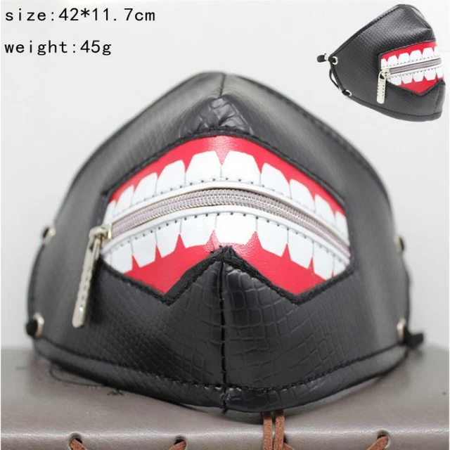 Tokyo Ghoul Cosplay Costumes  Kkaneki Ken Cosplay PU Zipper Mask Halloween Cos