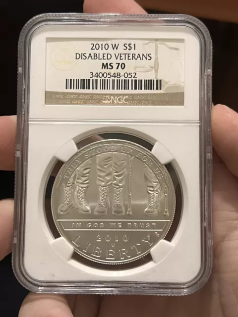 2010-W Disabled Veterans Commemorative Silver Dollar NGC MS70 WEST POINT MINT $1