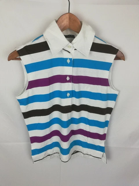 FRED PERRY Canotta Polo Maniche Corte Maglia T-Shirt Maglia Tg M Donna
