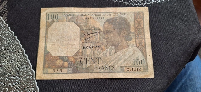 Tableau Sur Toile Billet De 5000 Francs - Format 50x70 Cm - Neuf