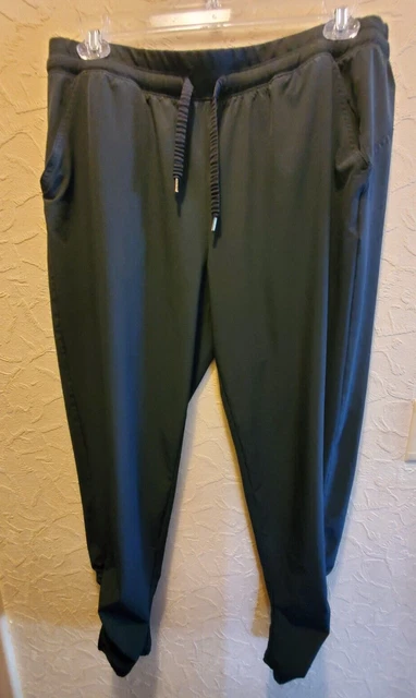 BCG Women's XL Black Fleece lined athletic pants Zipper Pockets/Zip Ankle