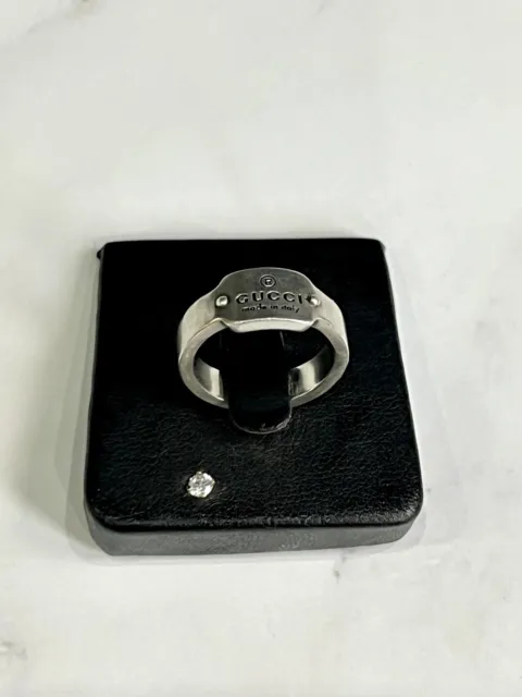 Gucci silber Etikett Ring in L anderthalb