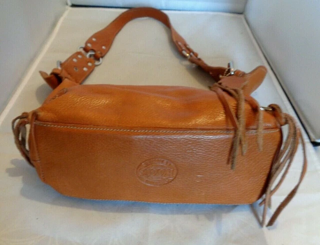 Petit Sac à Main Bandoulière ROOTS En Cuir Marron – Vintage, Fabriqué Au Canada, Occasion