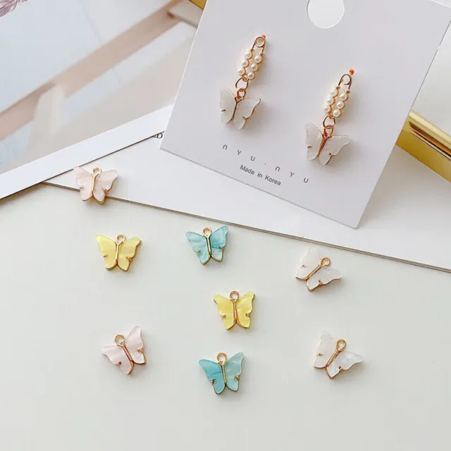 10PCS Butterfly Pendants Charms for Jewelry Making Crafting DIY Necklace