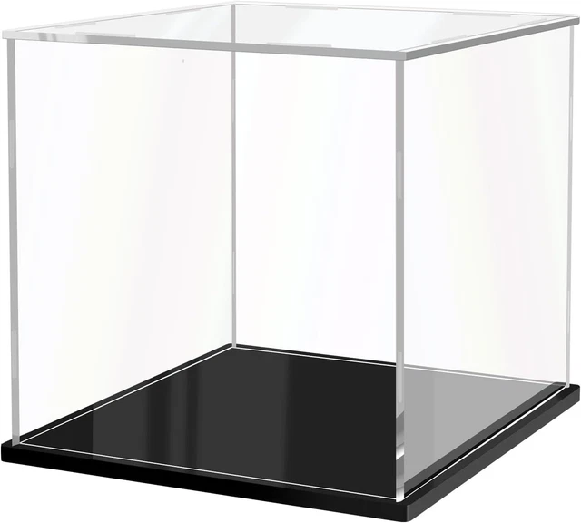 Recogwood Vetrina In Acrilico Trasparente, 30 x 15 x 30cm, Cubo Organizzatore Con Base Nera, Antipolvere Per Action Figures, Giocattoli, Collezionismo, Oggetti Da Esposizione