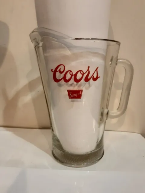 Vintage Coors Banquet Glass Beer Pitcher