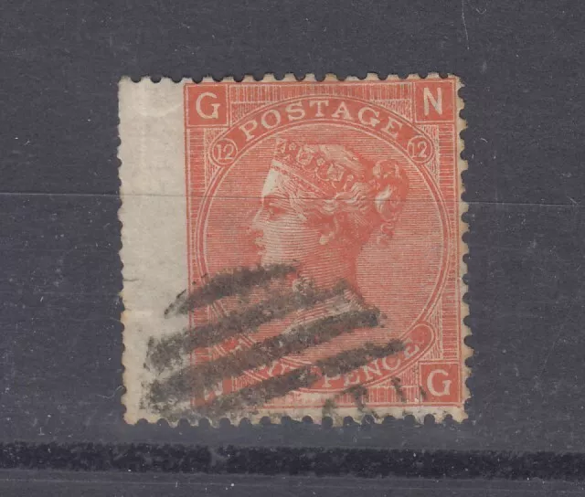 GB QV 1865 4d Vermillion Wing Margin SG94 Plate 12 VFU BP9238