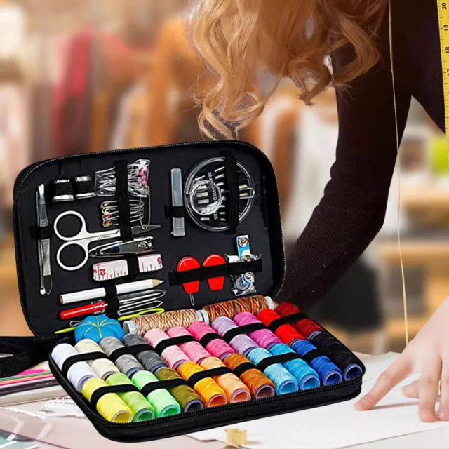 Portable Sewing Box Kit Home Travel Sewing Threads Scissors Needles Set 99Pcs