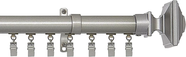 66 - 120 in Achim Innovative Oxford 1" Traverse Window Curtain Rod  Matte Silver