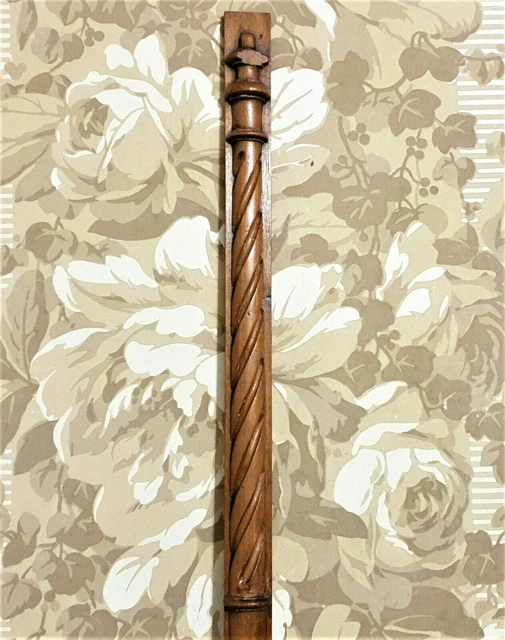 Victorian spiral groove carving half column Antique french architectural salvage