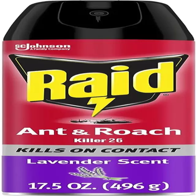 Raid Ant & Roach Killer Spray For Listed Bugs, Keeps Killing for Weeks,...