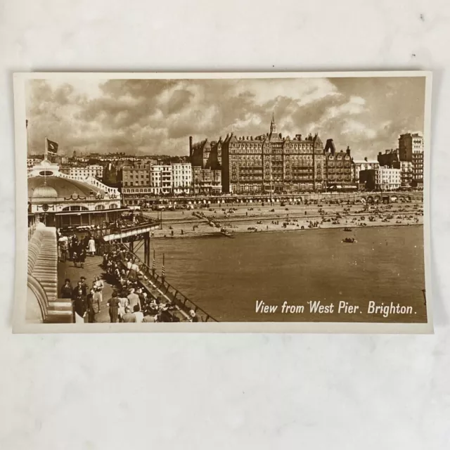 Brighton Hotel Metropole From West Pier Photo English Series Postcard