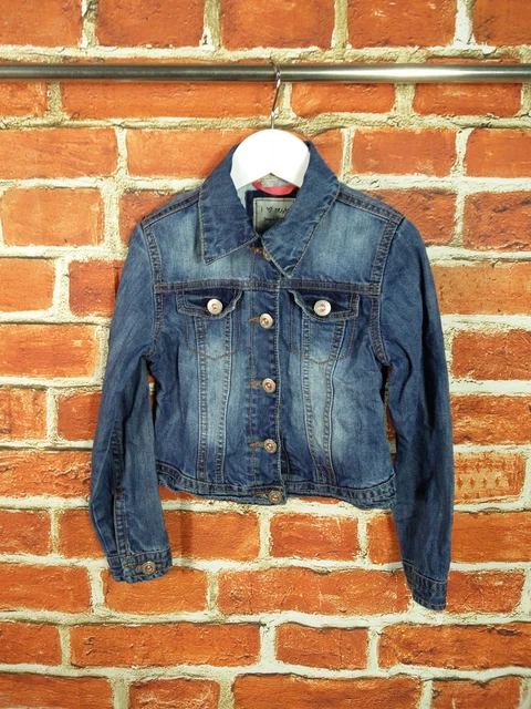 Girls Coat Age 7-8 Years Next Blue Denim Jean Jacket Casual Popper Up Kids 128Cm